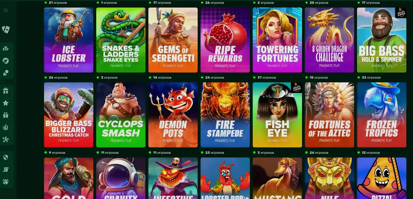 Интерфейс игрового зала Cat Casino на большом экране